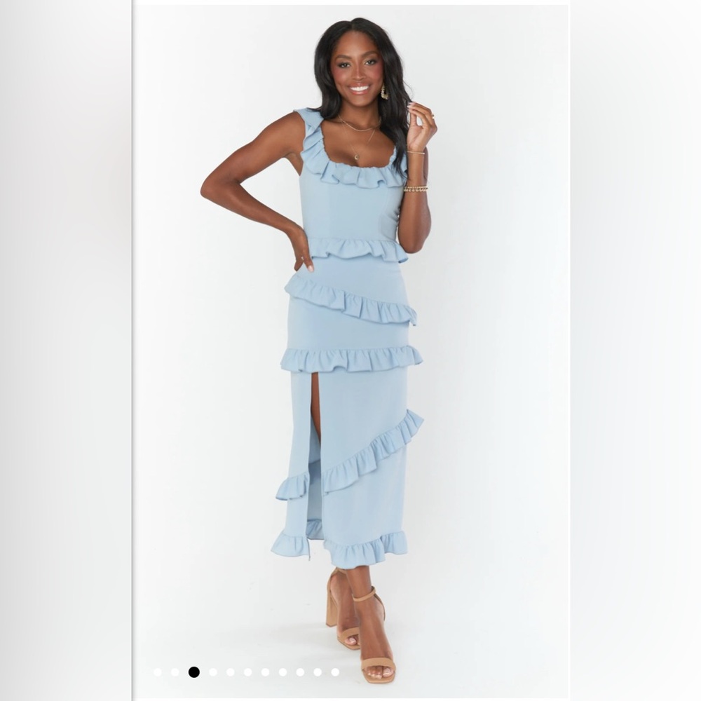 Show Me Your Mumu Greta Dress Steel Blue